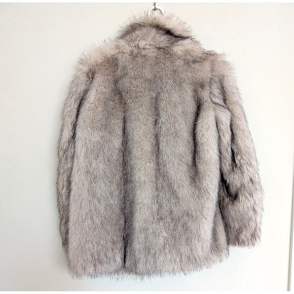 ZARA FAUX FUR COAT LAPEL COLLAR POCKETS ECRU brown Ombre  M 9941/870 - Picture 11 of 11